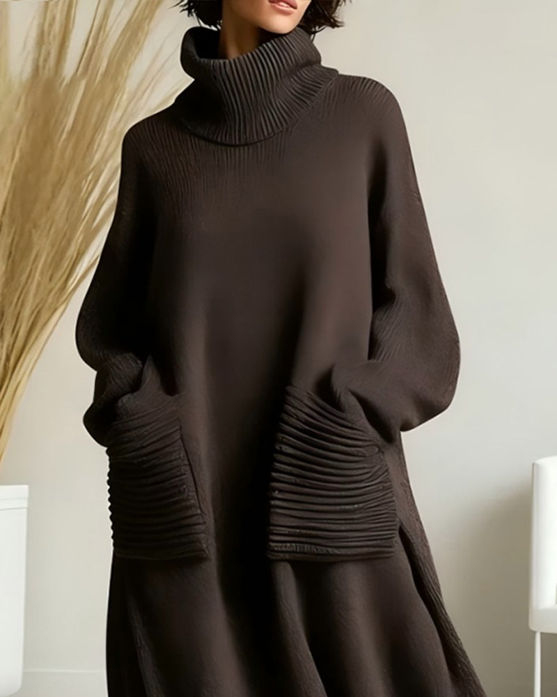 Kjole Med Høj Hals Og Lomme-Design