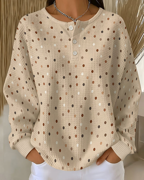 Sweatshirt Rund Hals Prikket