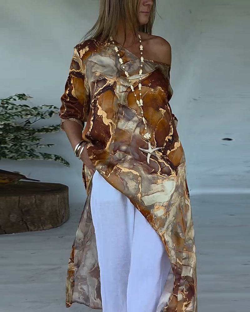 Bluse Moderigtig Slids Printet