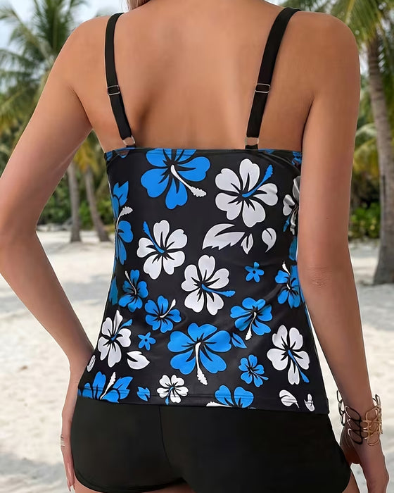 Tankini Hibiscus Tryk Svøm