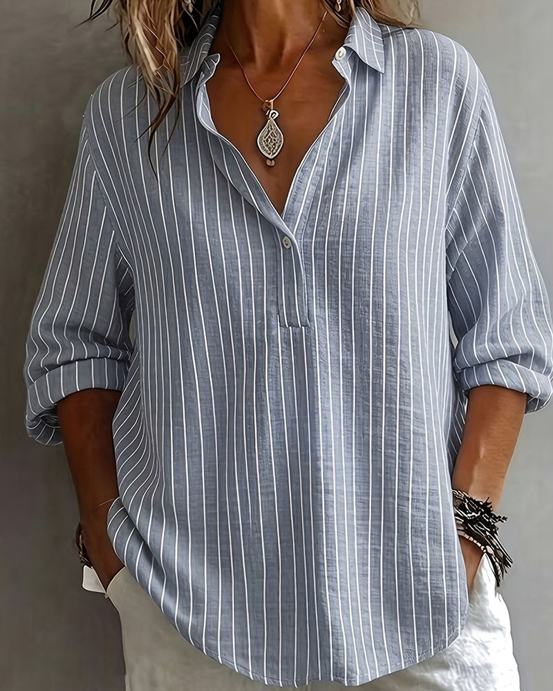 Bluse Krave Lodret Stribet