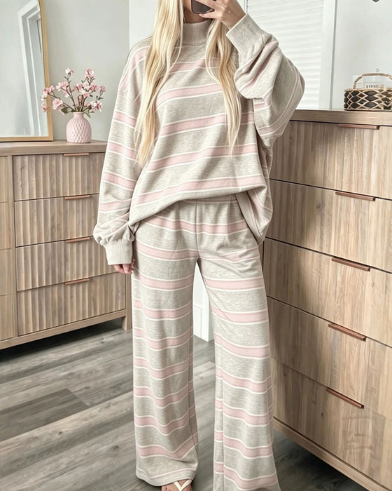 Sæt Stribet Dame Casual