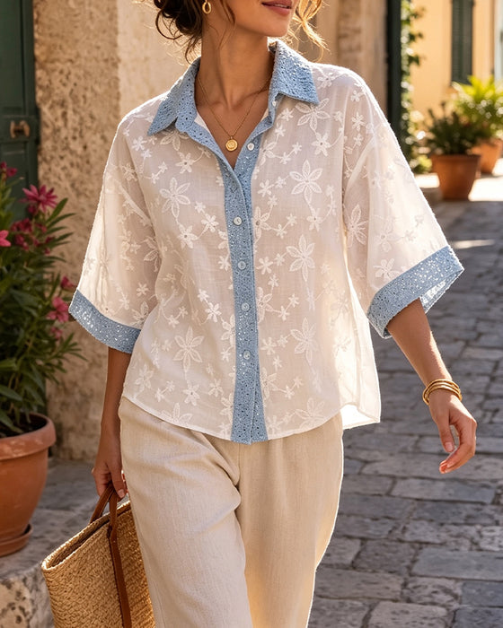 Bluse Halværmet Revers