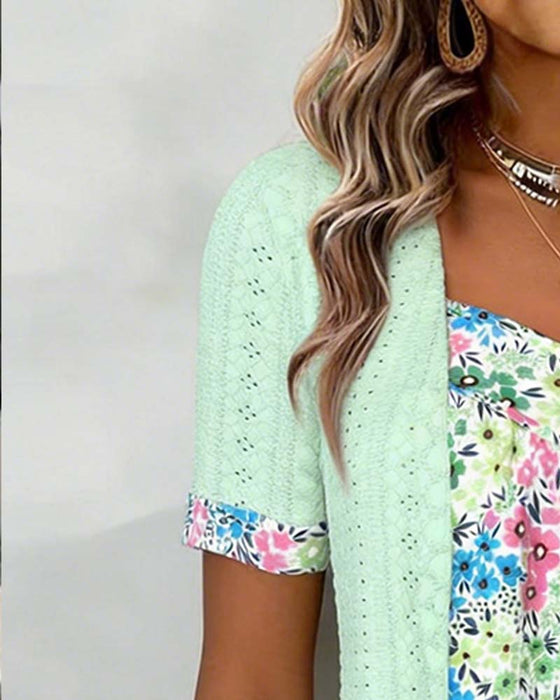 Bluse Falsk Todelt Tryk Hul