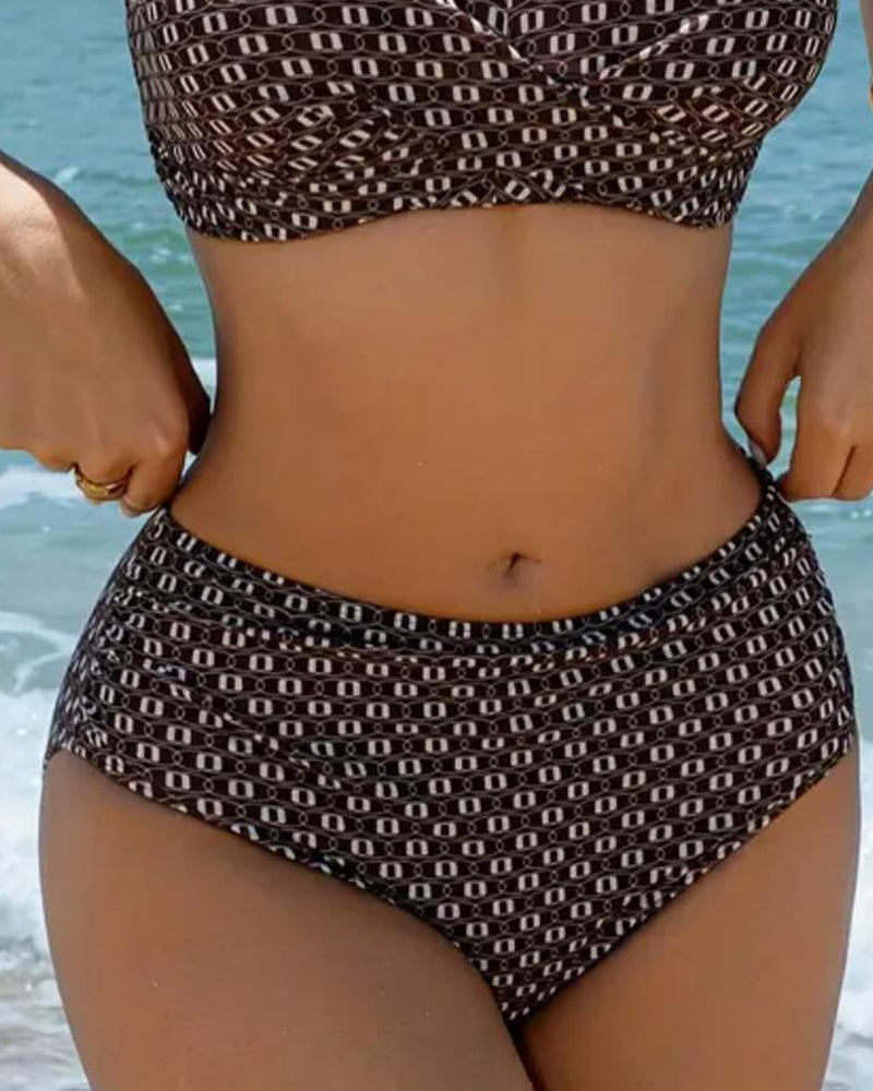Bikinis U-Hals Dobbelt Spaghetti Strop