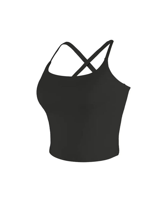 Cami Top Ryg Kors Ensfarvet