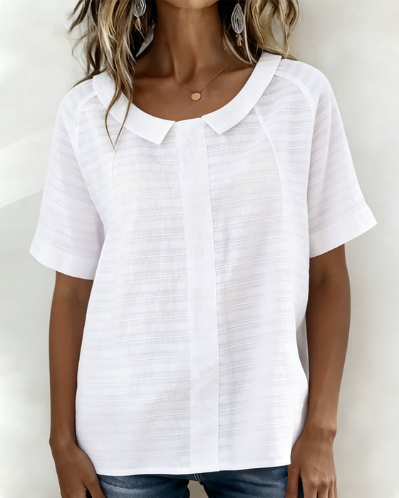 Bluse Tekstureret Peter Pan Krave