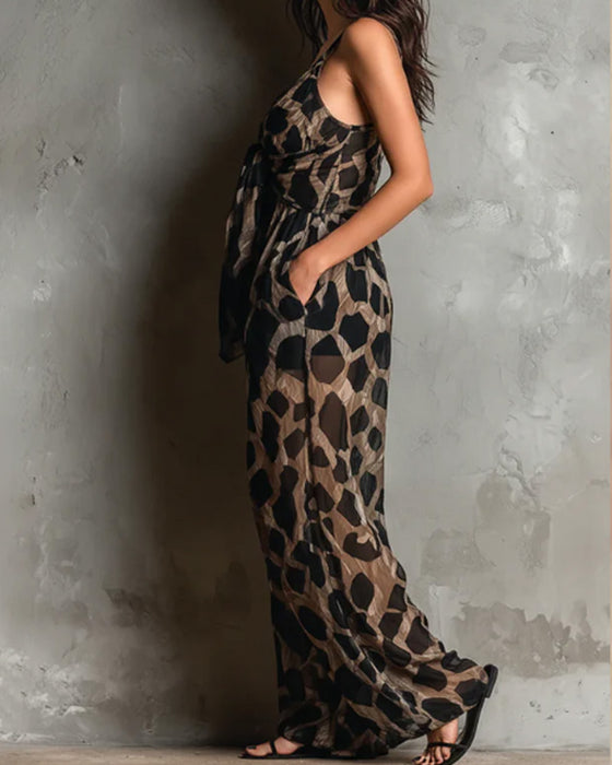 Jumpsuit Leopardskindseler Bredt Ben