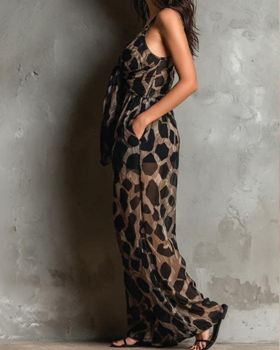 Jumpsuit Leopardskindseler Bredt Ben