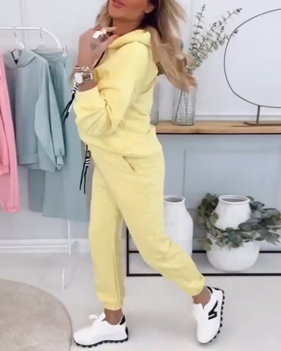 Todelt Jakkesæt Street Style Sweatshirt Sport