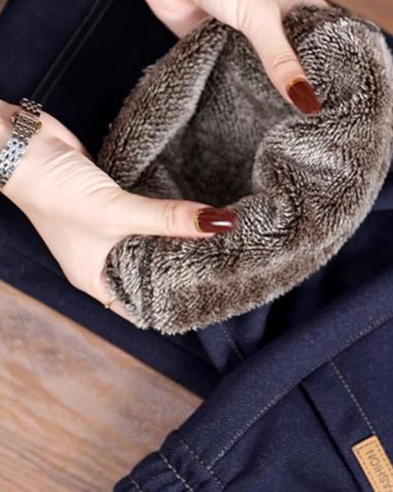 Bukser Løstsiddende Snit Høj Talje Slankende Vid Ben