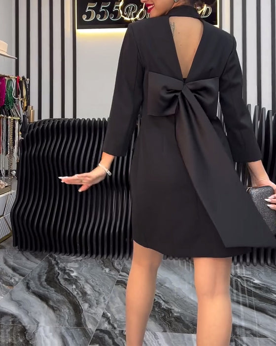 Krave Sløjfe Kjole Dobbeltknap Kostume