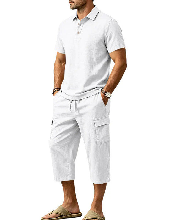 Set Polo Top Capri Bukser