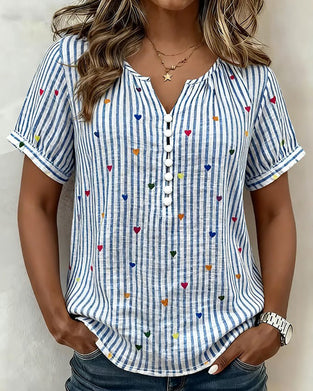 Bluse Puffærme Hjertestrejf
