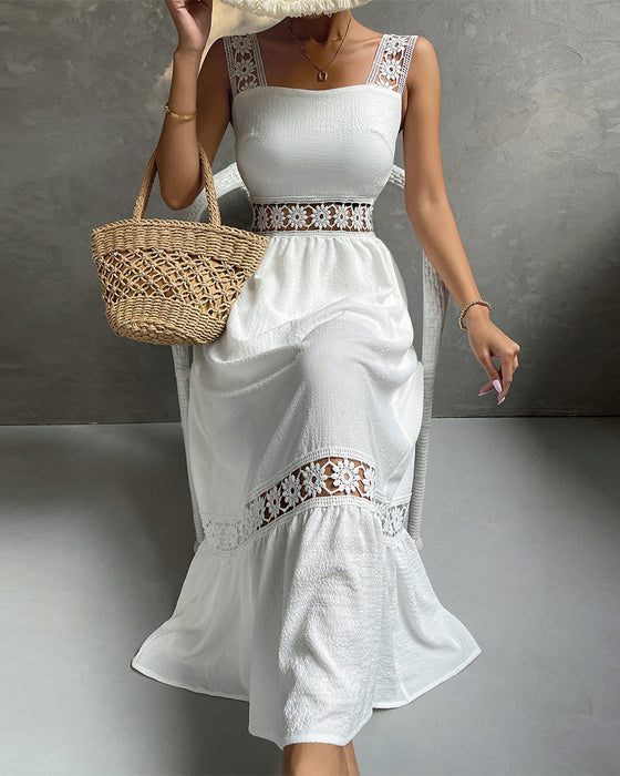 Kjole Spidskant Hålig Cami