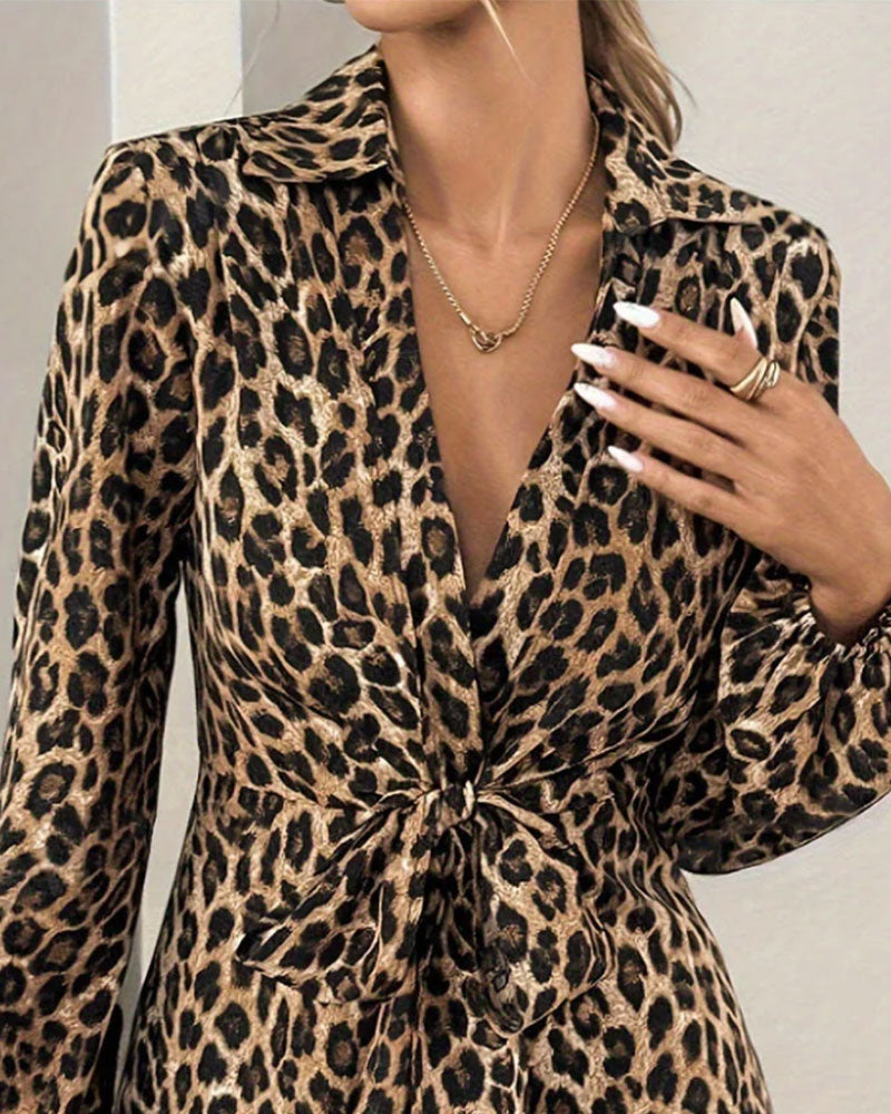 Top Leopard Tryk Krave Bandage Talje