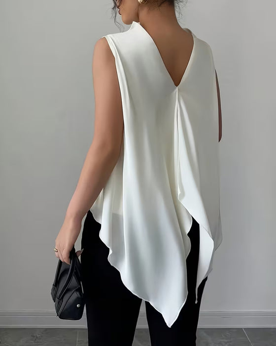 Tank Top Asymmetrisk V-Rygside Design