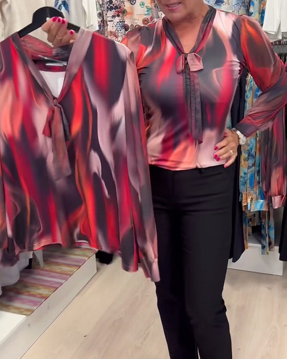 Bluse elegant langærmet print
