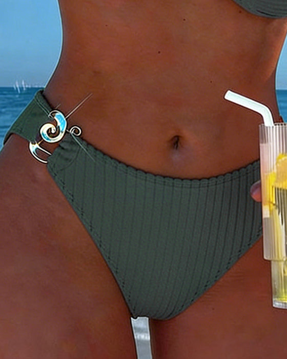 Bikini Vertikalt Mønster Metalspænde Opdelt