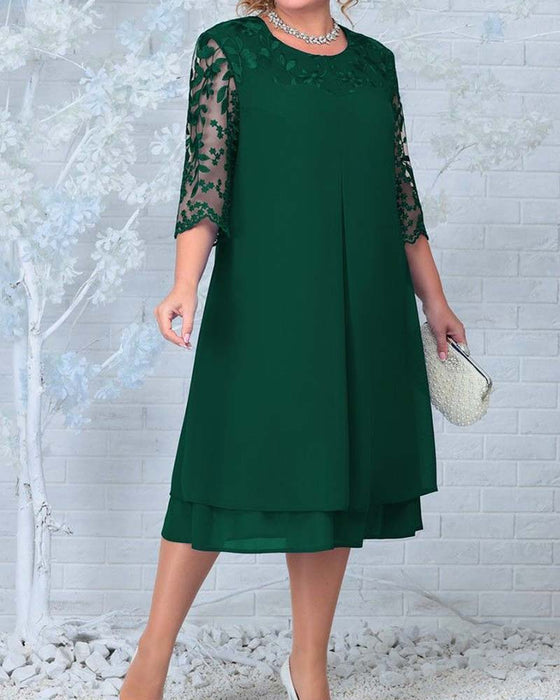 Kjole afslappet løs broderet chiffon