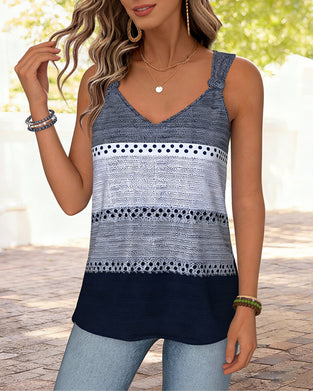 Tanktop Farveblok Spagettistrop