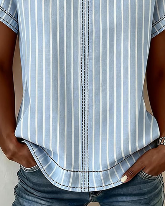 T-Shirt Enkel Designer Stribet