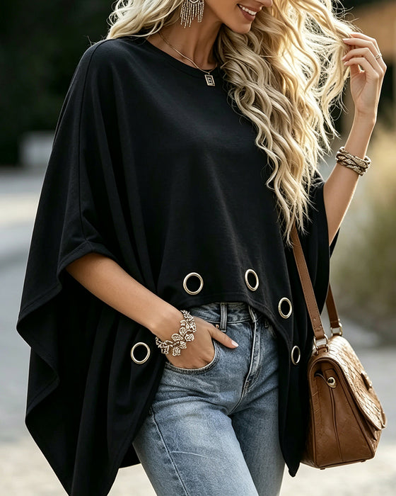 Top Metalring Kant Loose Fit Cape