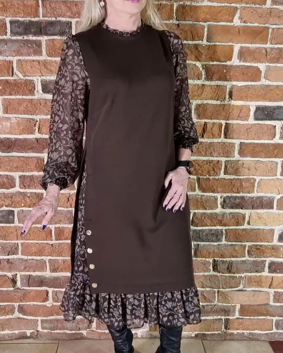 Kjole Med Rund Hals Falsk Todelt