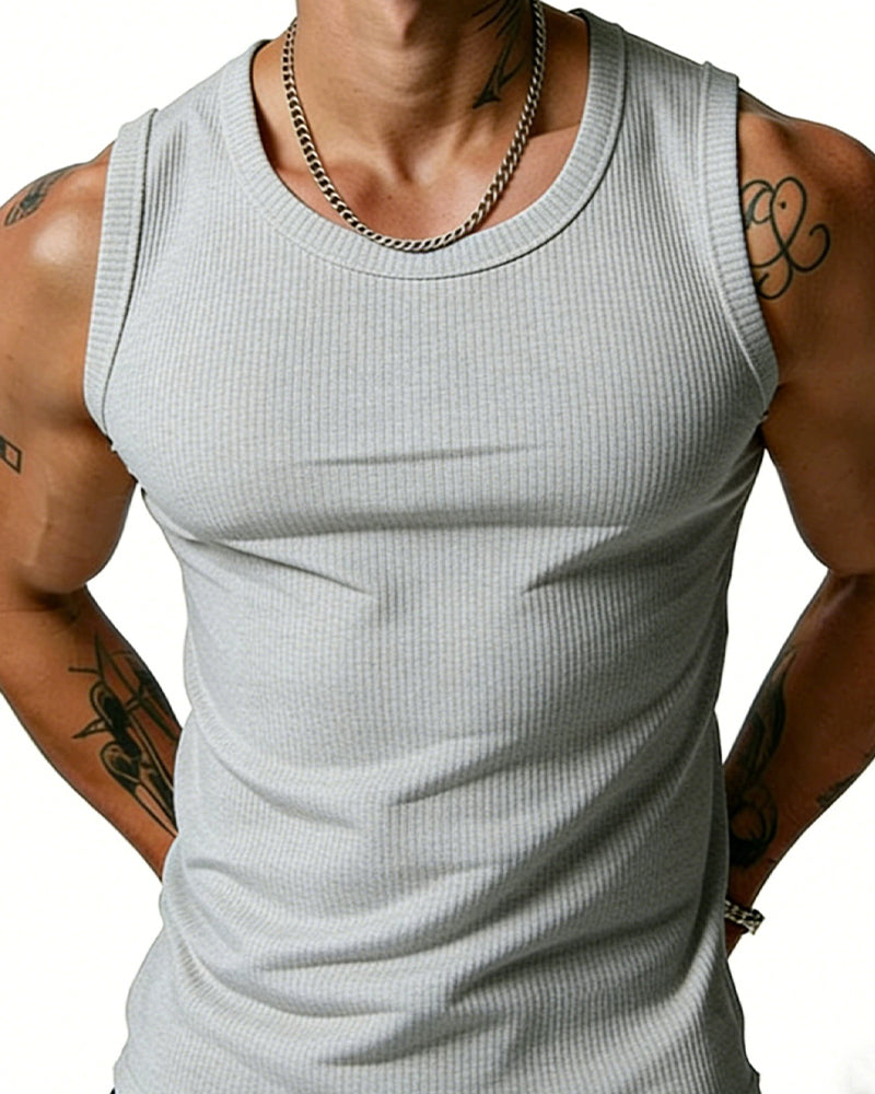 Tanktop Herre Ribstrikket Racerback