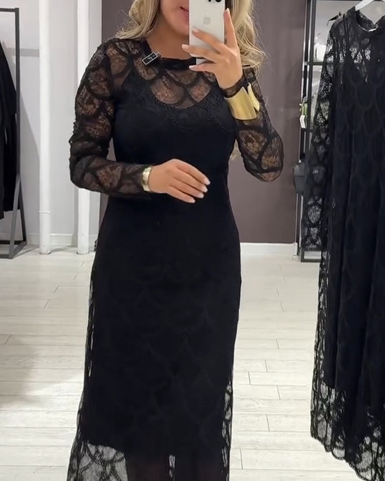 Cover Up & Cami Kjole Sæt Knipling