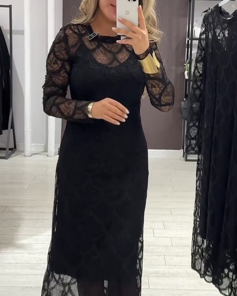 Cover Up & Cami Kjole Sæt Knipling