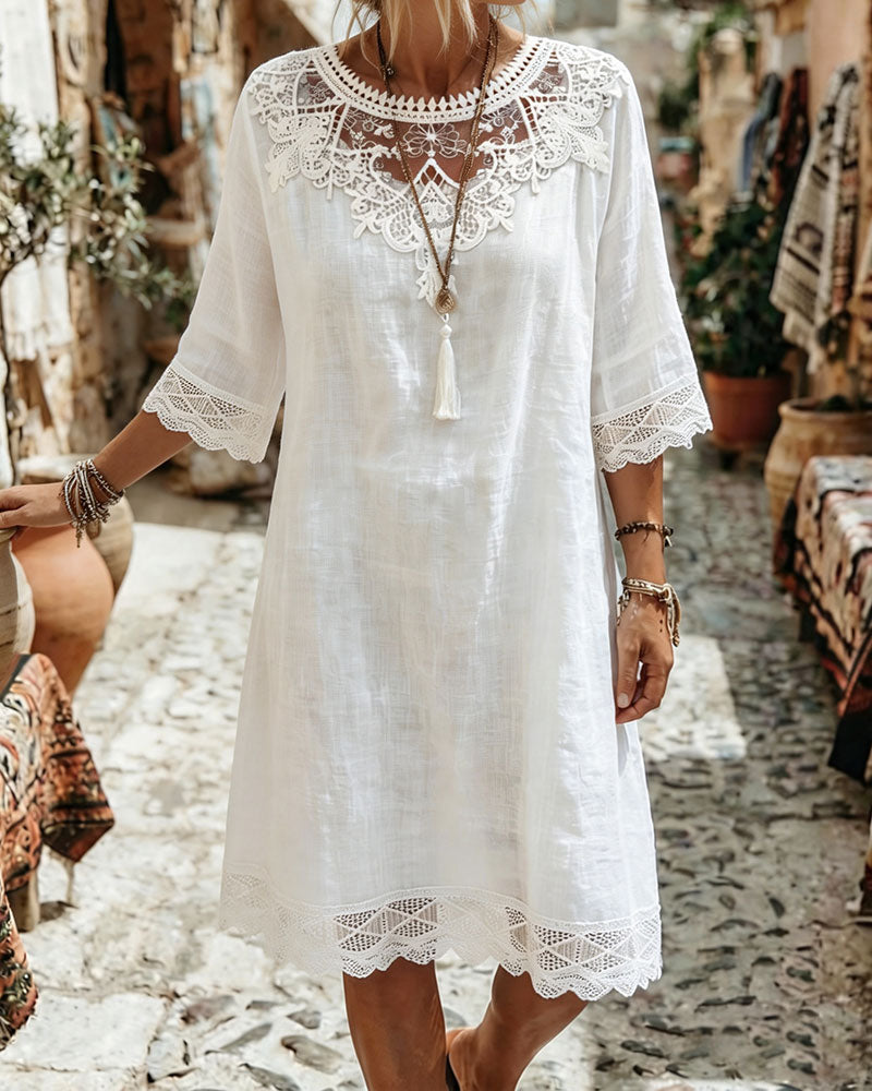 Kjole Blonder Casual Midi