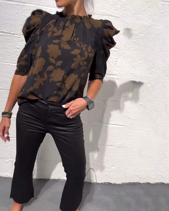 Bluse Puffærme Rynke