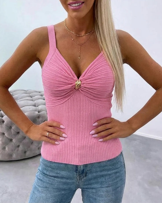 Cami-Top Metal Twist V-Hals