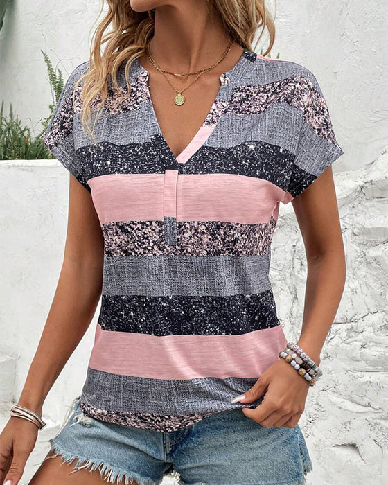 T-shirt V-hals Kortærmet