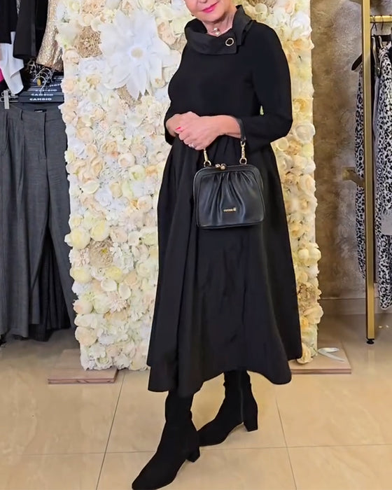 Kjole Fashionable Street Ensfarvet A-linje