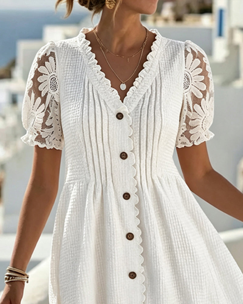 Kjole Pufærme Solsikke Blonde Patchwork