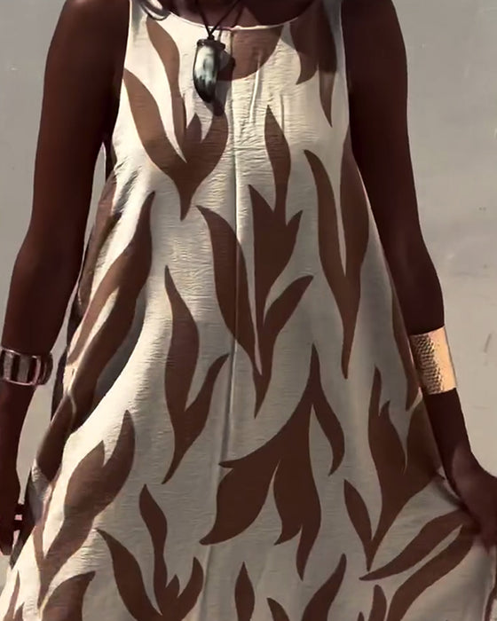 Kjole Ærmeløs Rygløs Printet