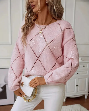 Sweater Elegant Udskåret Glimmer