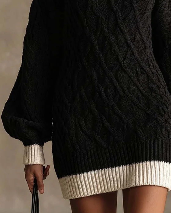 Kjole Langærmet Revers Sweater