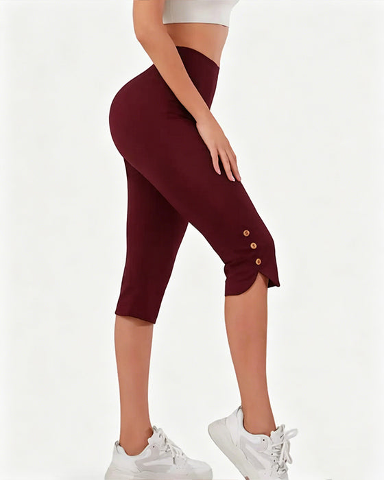 Leggings Ensfarvet Slim-Fit Afkortet