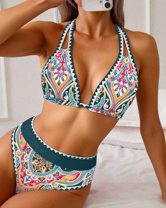 Sexet Badedragt BH-stil Tryk Trekant