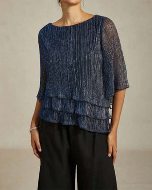 Stilfuld T-Shirt Med Rund Hals