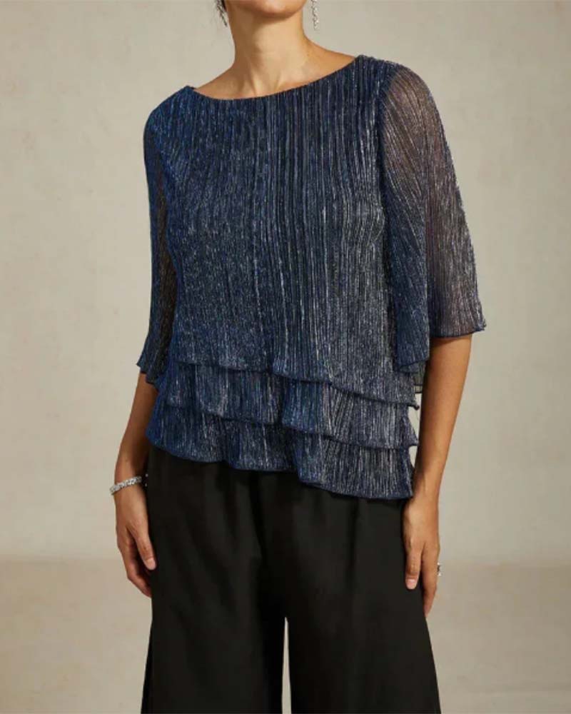 Stilfuld T-Shirt Med Rund Hals