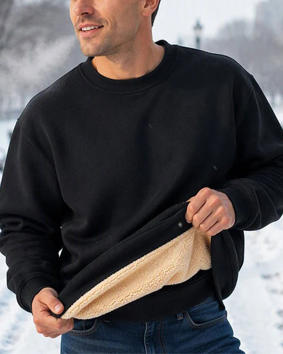 Sweatshirt Rundhalset Ensfarvet Herre