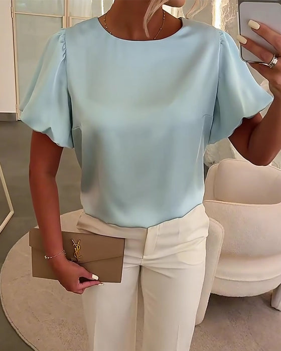 Bluser Satin Kortærmet Drape