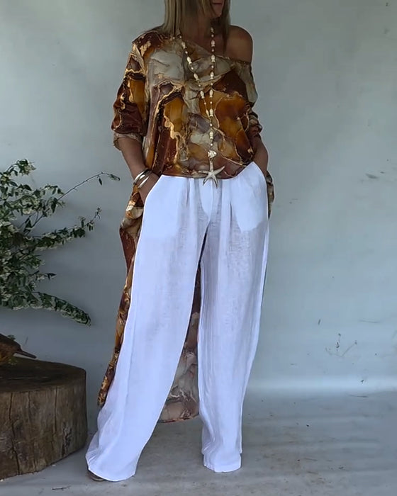 Bluse Moderigtig Slids Printet