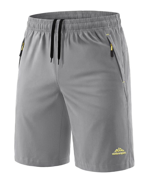 Shorts Elastik Talje Snørre Lynlås Sport