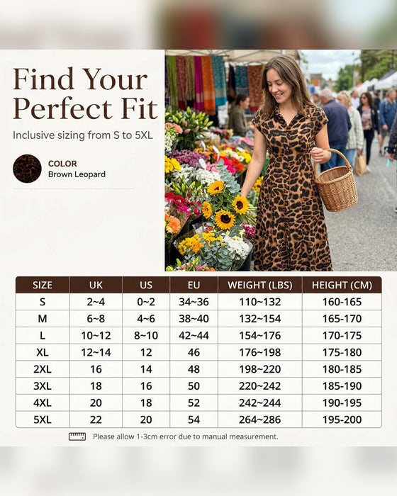 Kjole Afslappet Leopard Maxi