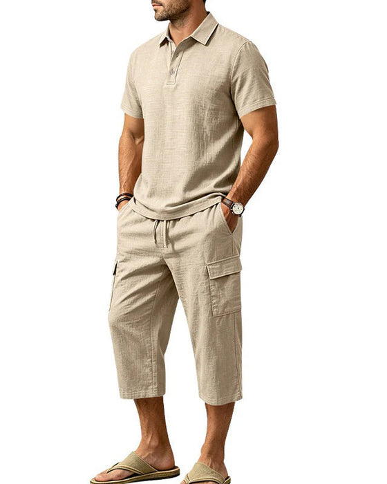 Set Polo Top Capri Bukser